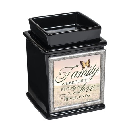 DICKSONS Dicksons IW57BK Family Where Love Never Ends Interchangeable Fragrance Wax or Essential Oil Warmers - Black IW57BK